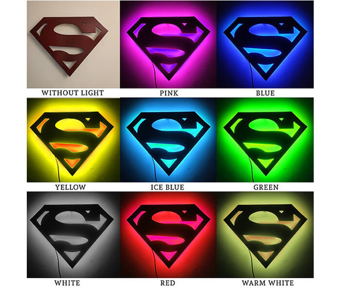 Customized Superman Wall Hanging LED Frame - 3
