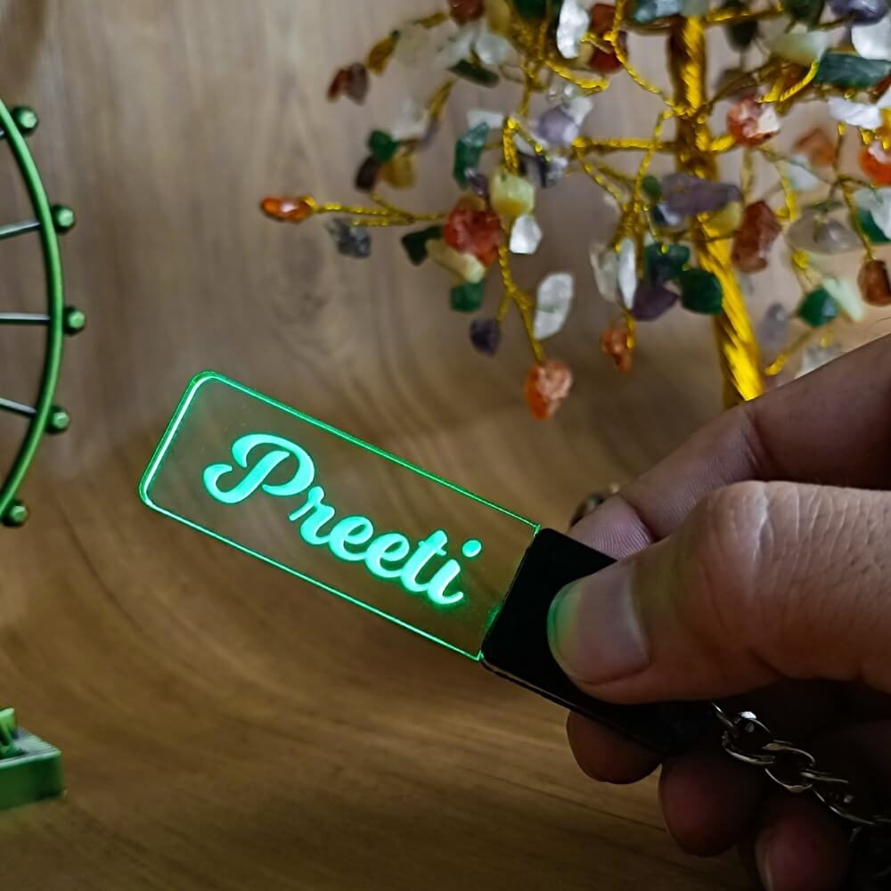 Customized Rechargeable Light Keychain With Name
