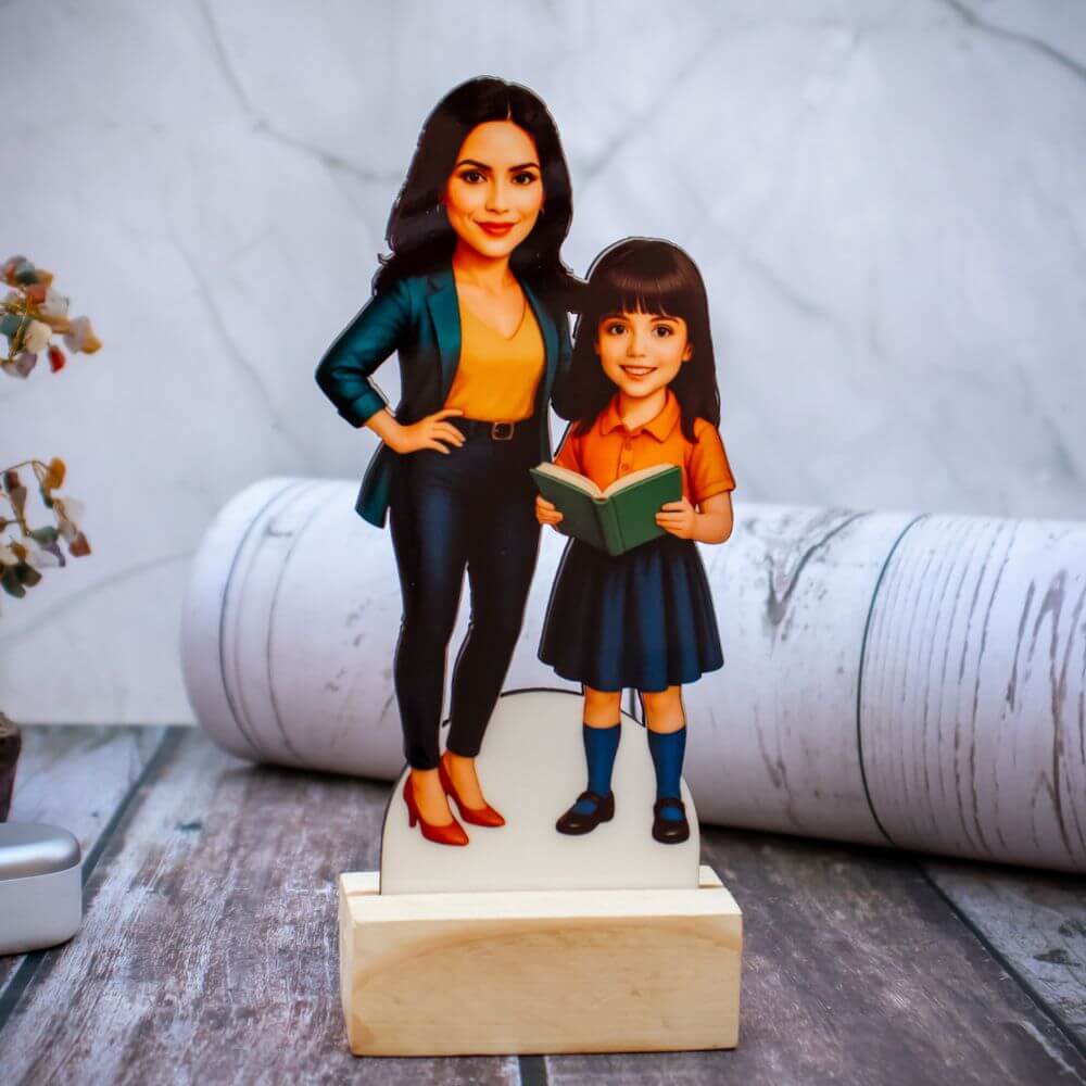 Personalized Mom Daughter Caricature - 2