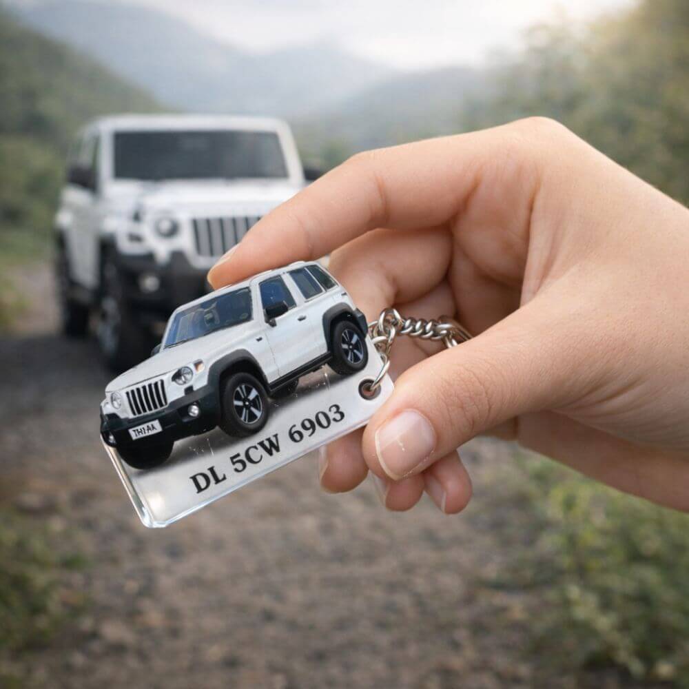 Personalized Car Photo Resin Keychain - 6