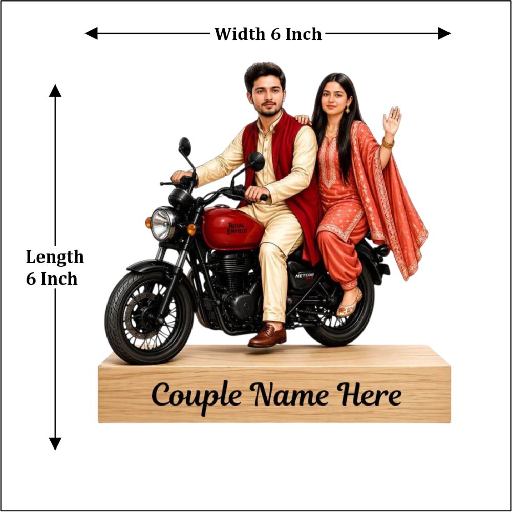 Couple Bike Caricature Acrylic Standee - 2