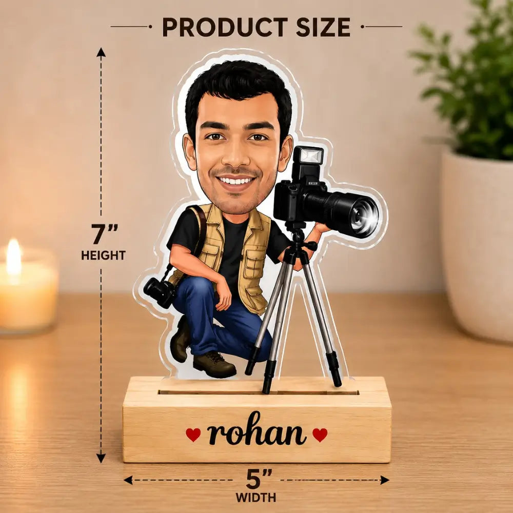 Customized Photographer Caricature for Boys/Men