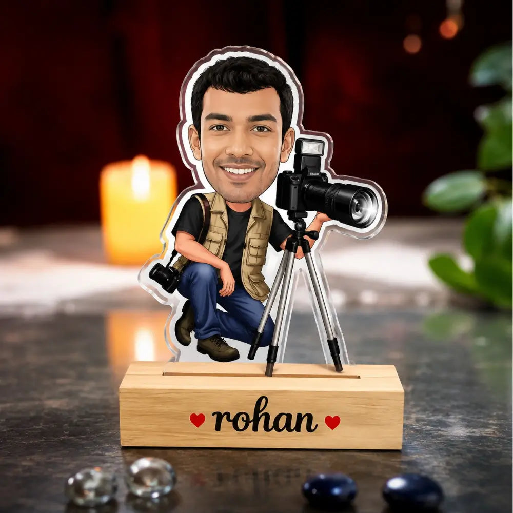 Customized Photographer Caricature for Boys/Men