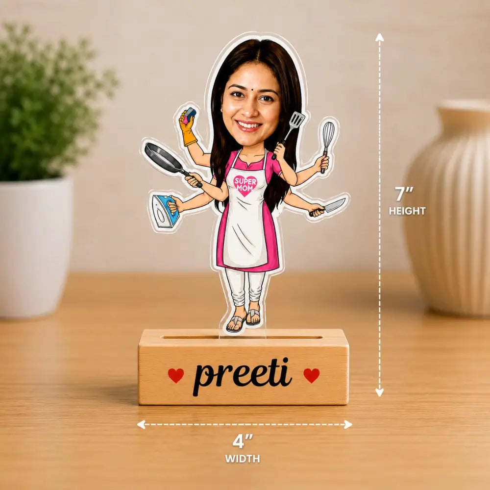 Customized Multi Tasking Super Mom Caricature