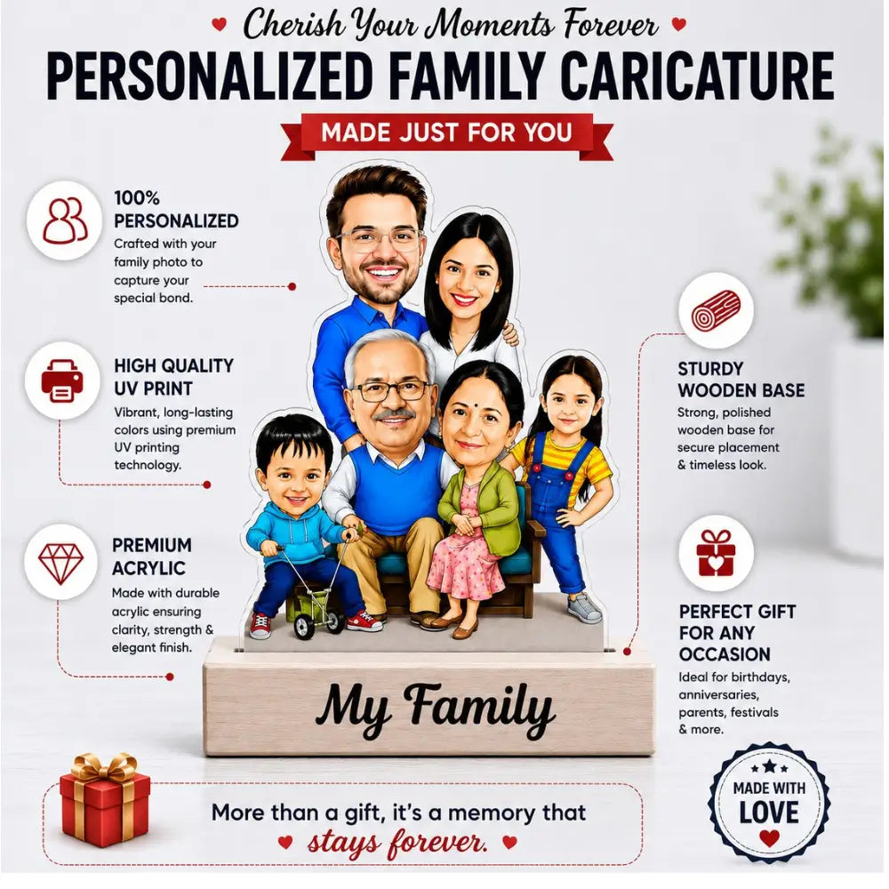 Customized Family Caricature For 6 Persons