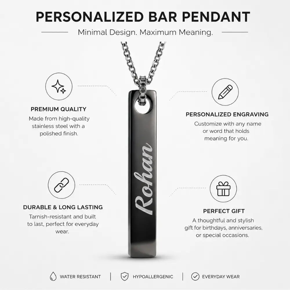 Personalized Name Engrave Metal Necklace