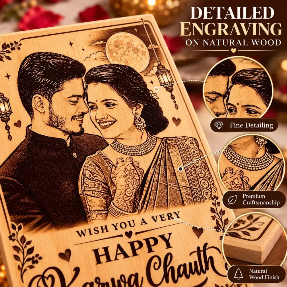 Custom Couple Photo Engraved Gift for Husband Wife.