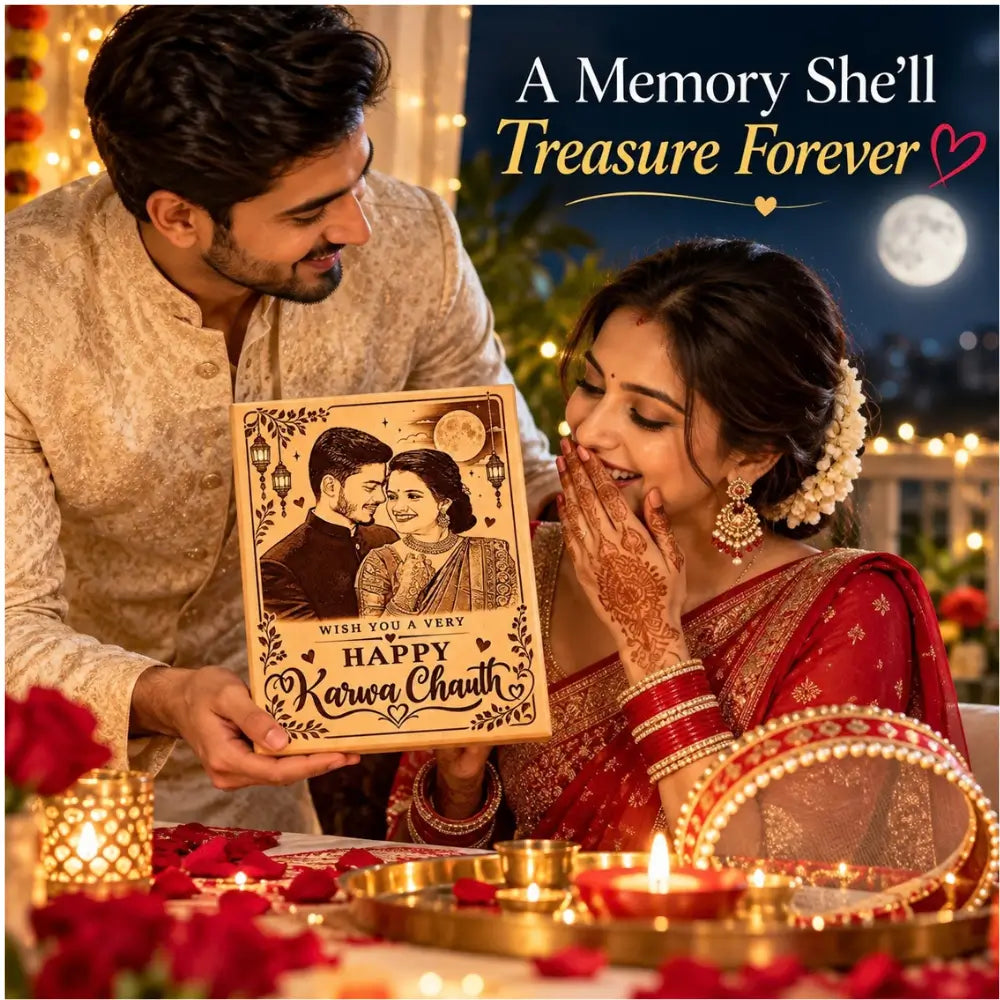 Custom Couple Photo Engraved Gift for Husband Wife.