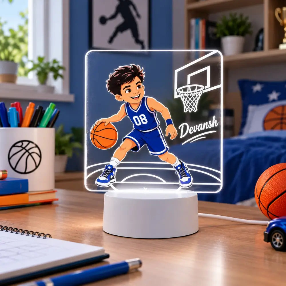 Personalized Basketball LED Lamp for Kids |