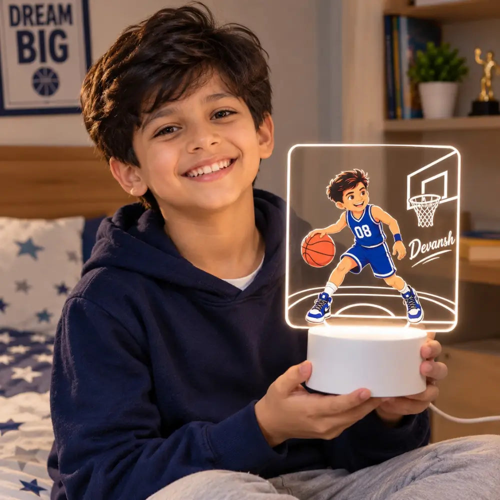 Personalized Basketball LED Lamp for Kids |