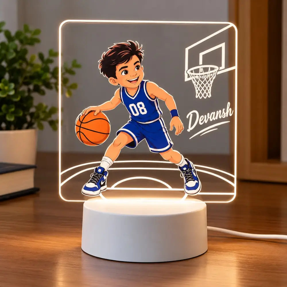 Personalized Basketball LED Lamp for Kids |