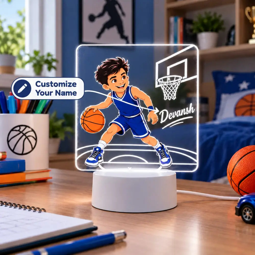 Personalized Basketball LED Lamp for Kids |