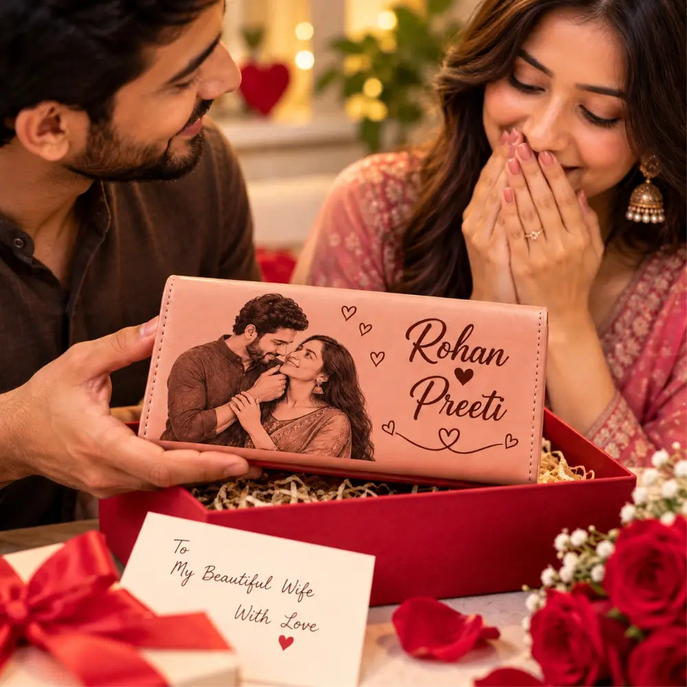 Personalized Couple Wallet with Photo & Names