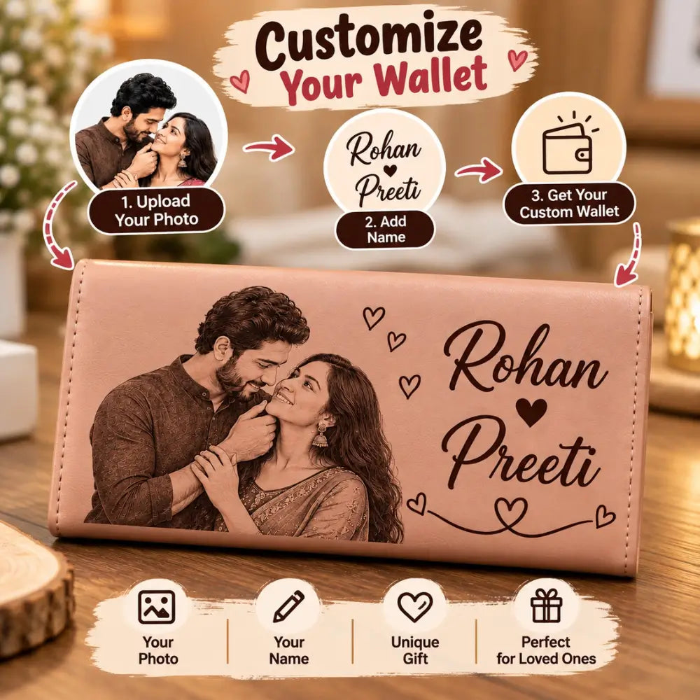 Personalized Couple Wallet with Photo & Names