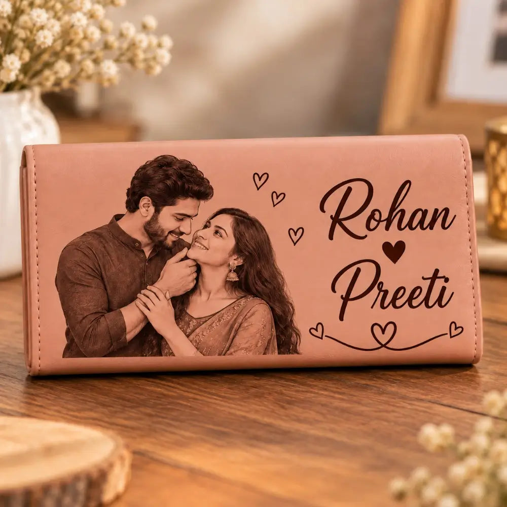 Personalized Couple Wallet with Photo & Names
