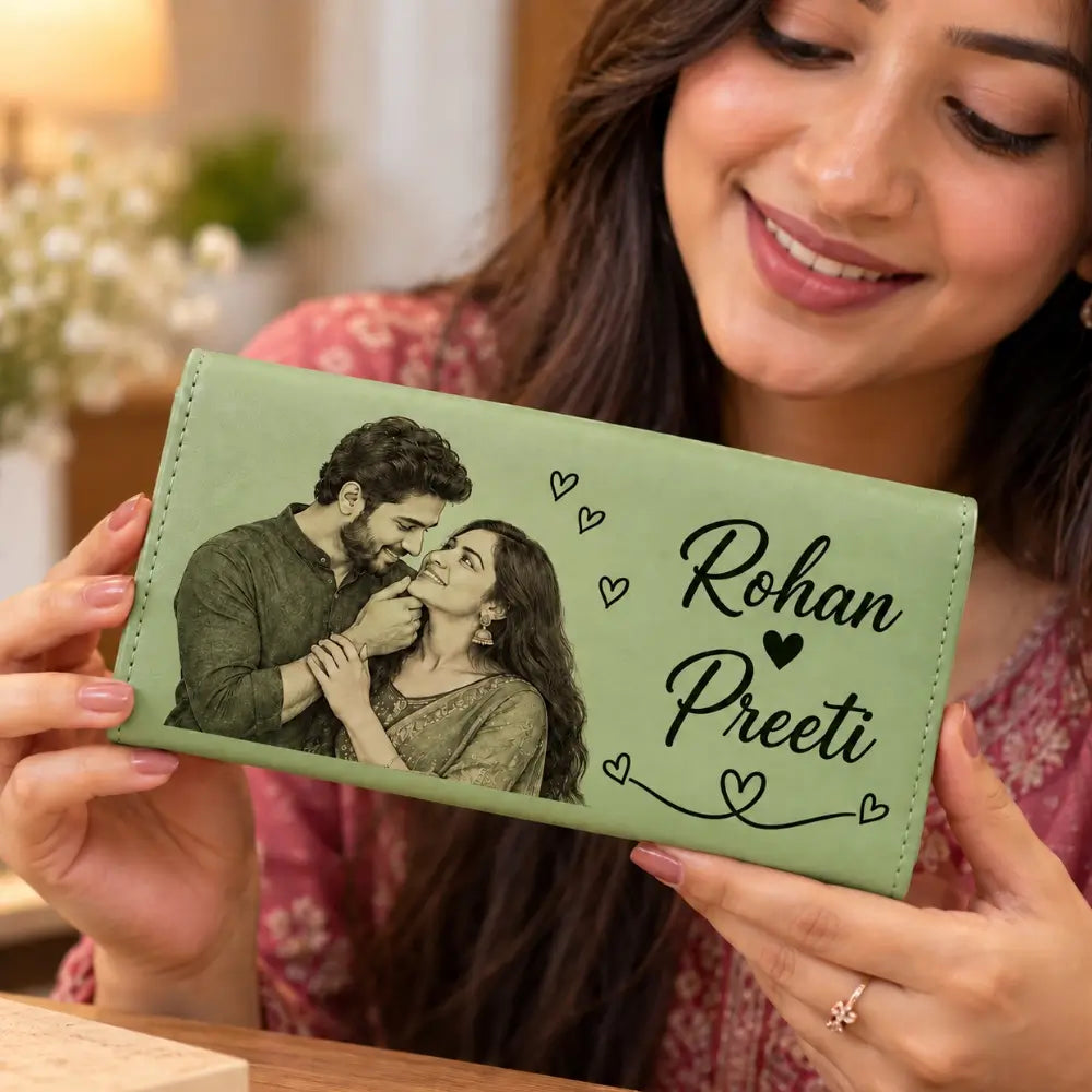 Personalized Couple Wallet with Photo & Names