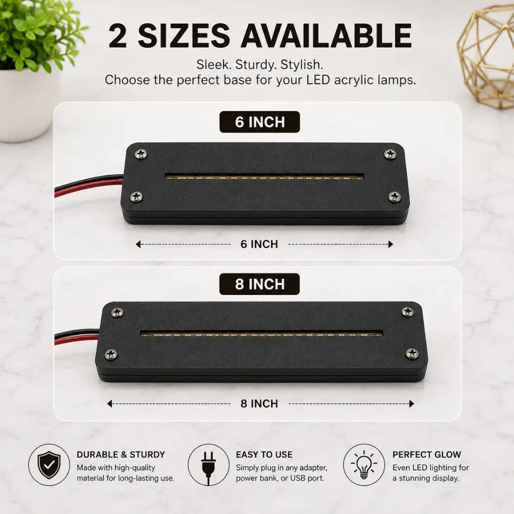 Premium MDF LED Lamp Base for Acrylic Lamps