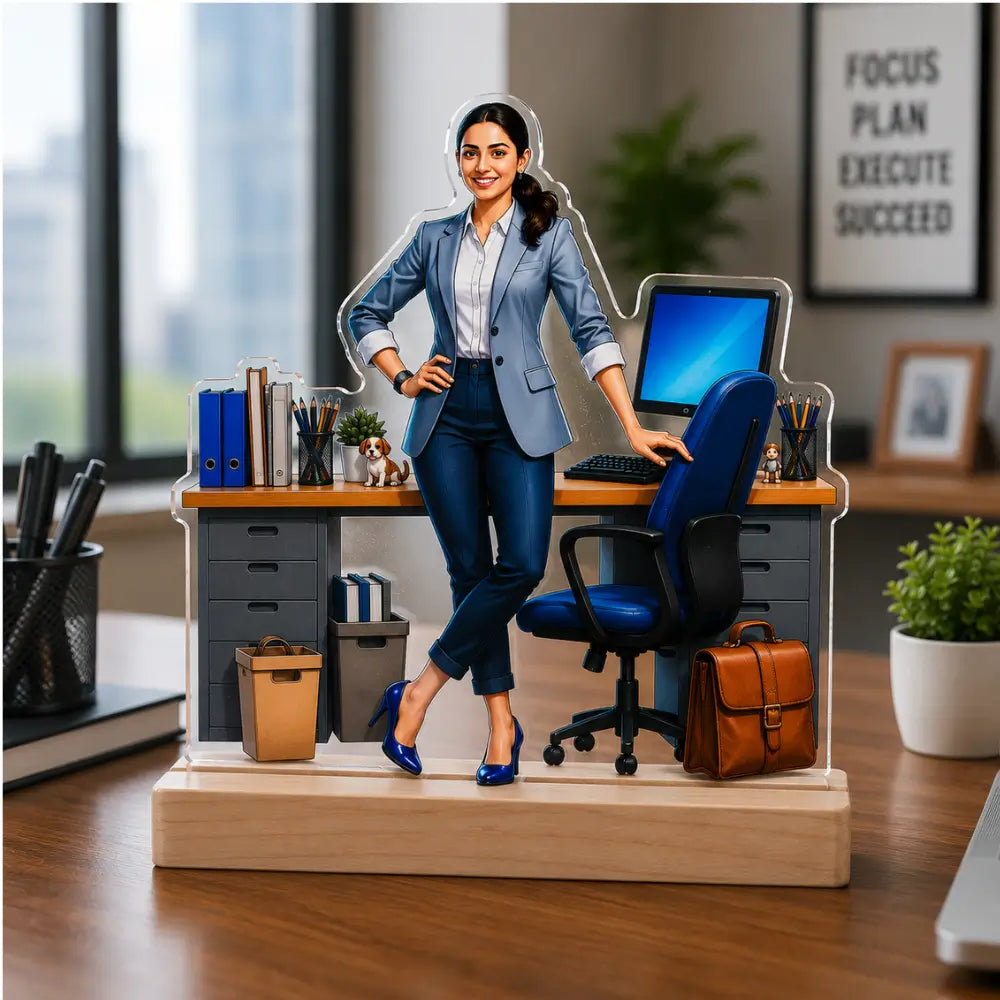 Personalized Professional Woman Caricature Standee |