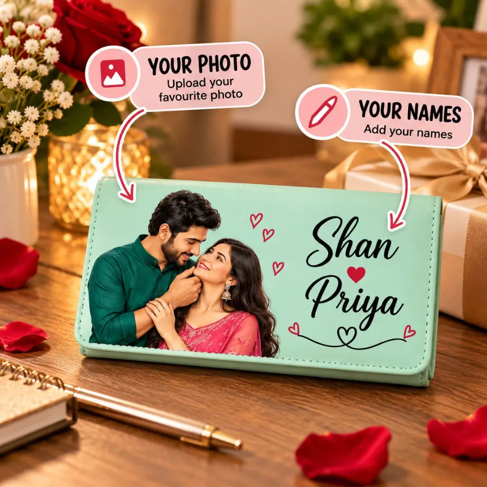 Personalized Couple Wallet with Photo & Names