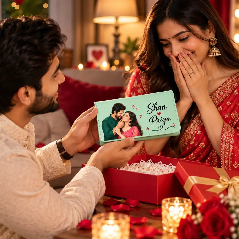 Personalized Couple Wallet with Photo & Names