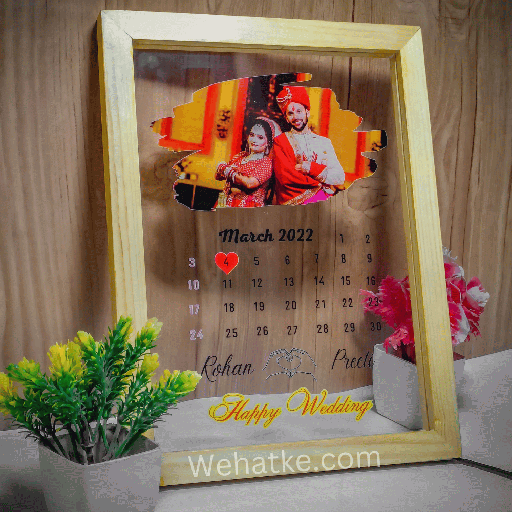 Customized UV Printed Calendar Frame for couple - 2