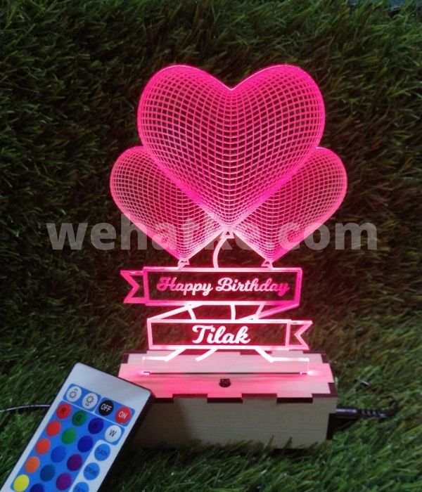 Customized 3D Heart illusion LED Lamp - 2