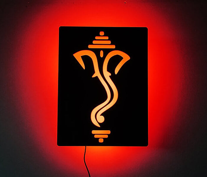 Lord Ganesh Ji Wall Hanging Led Frame - 3