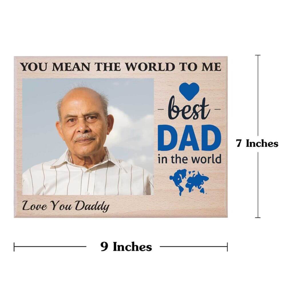 Personalized Wooden Photo Frame Gift for Dad - 3