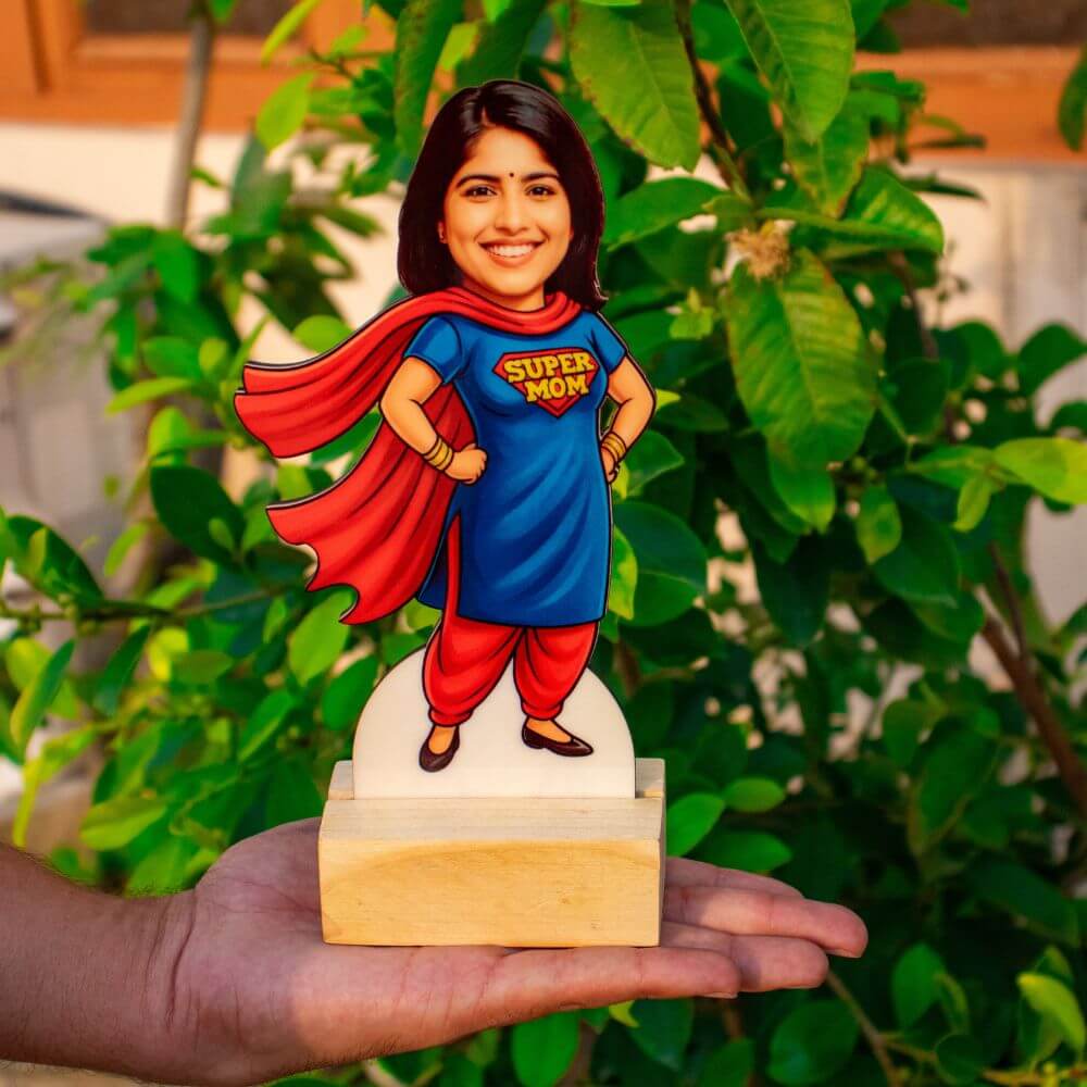 Customized Super Mom Caricature with Photo - 3