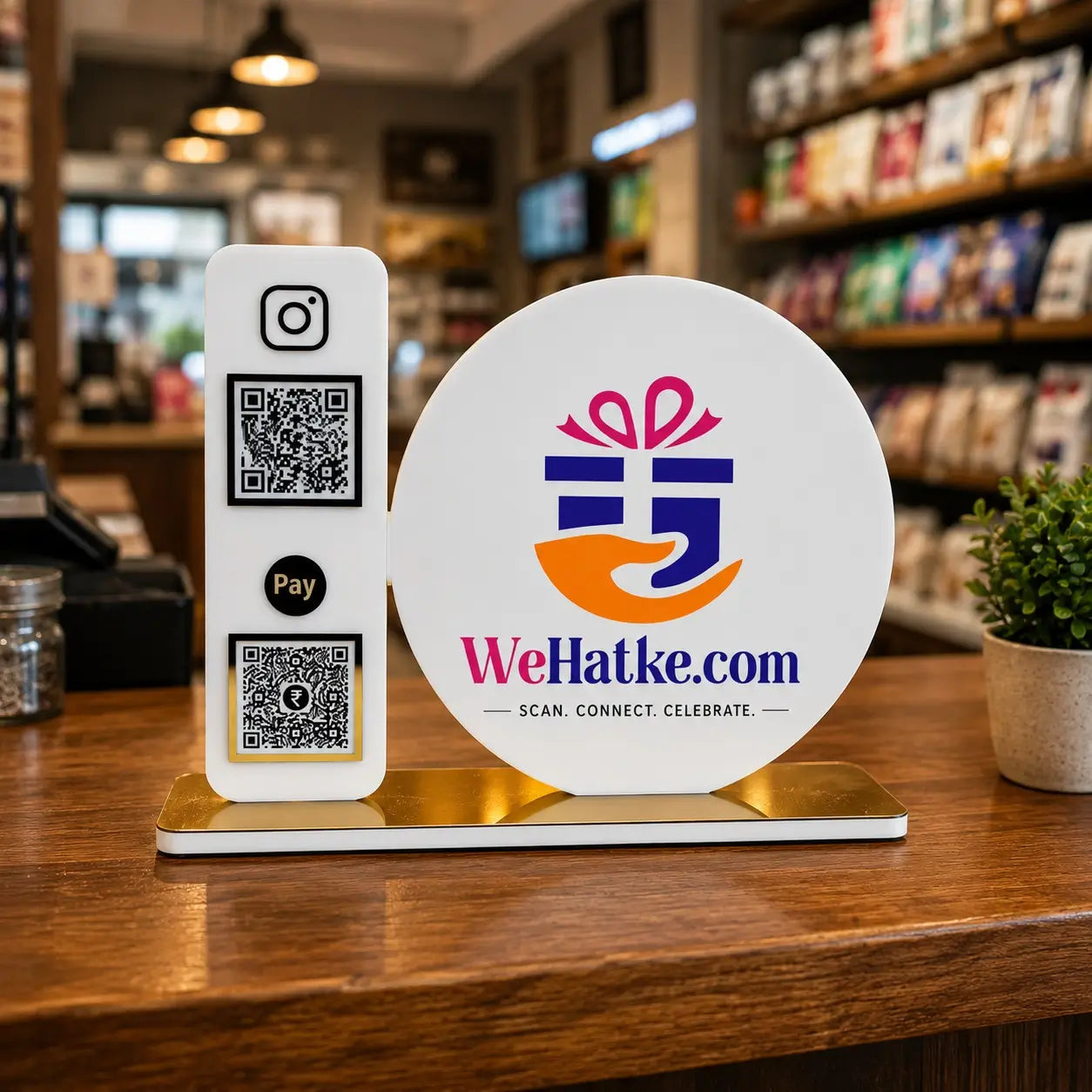 Custom Acrylic QR Code Stand with Logo for Shops & Cafes