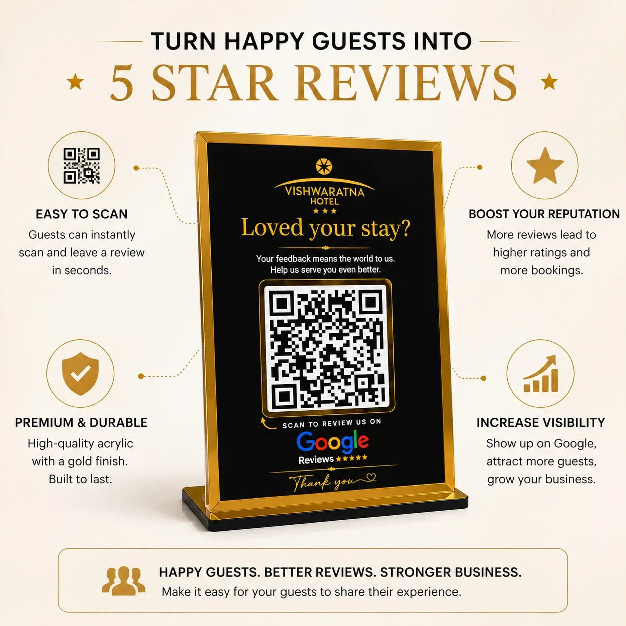 Custom Google Review QR Standee |