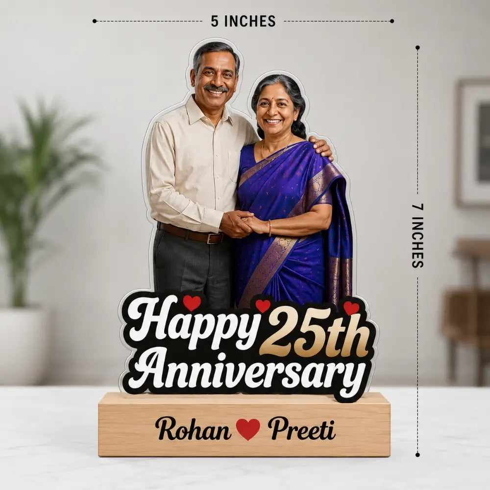 Custom 25th Anniversary Couple Caricature