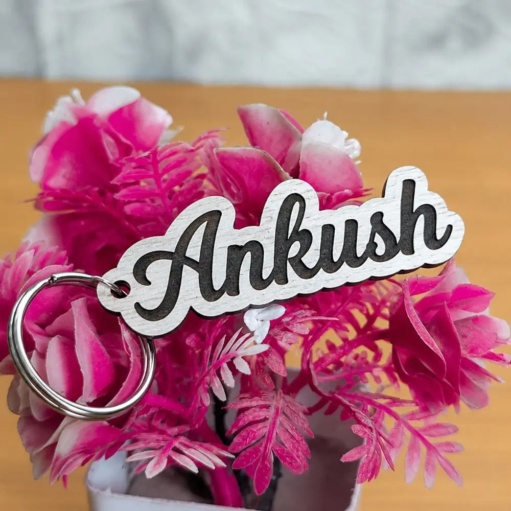 Name cuting & engrave keychain