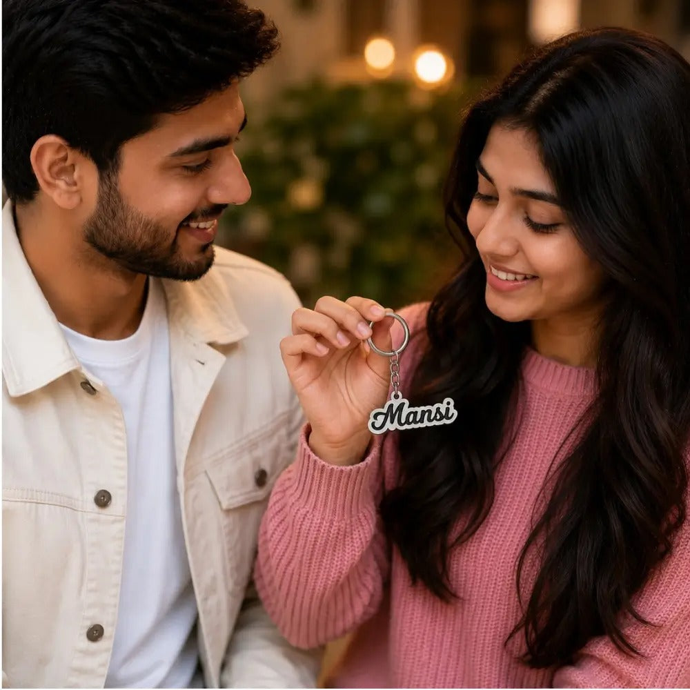 Name cuting & engrave keychain