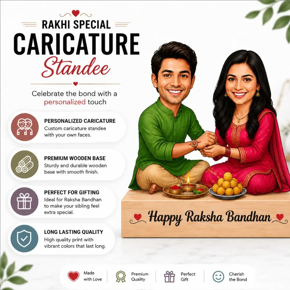Custom Brother-Sister Rakhi Caricature Standee-Mera Pyara Bhai