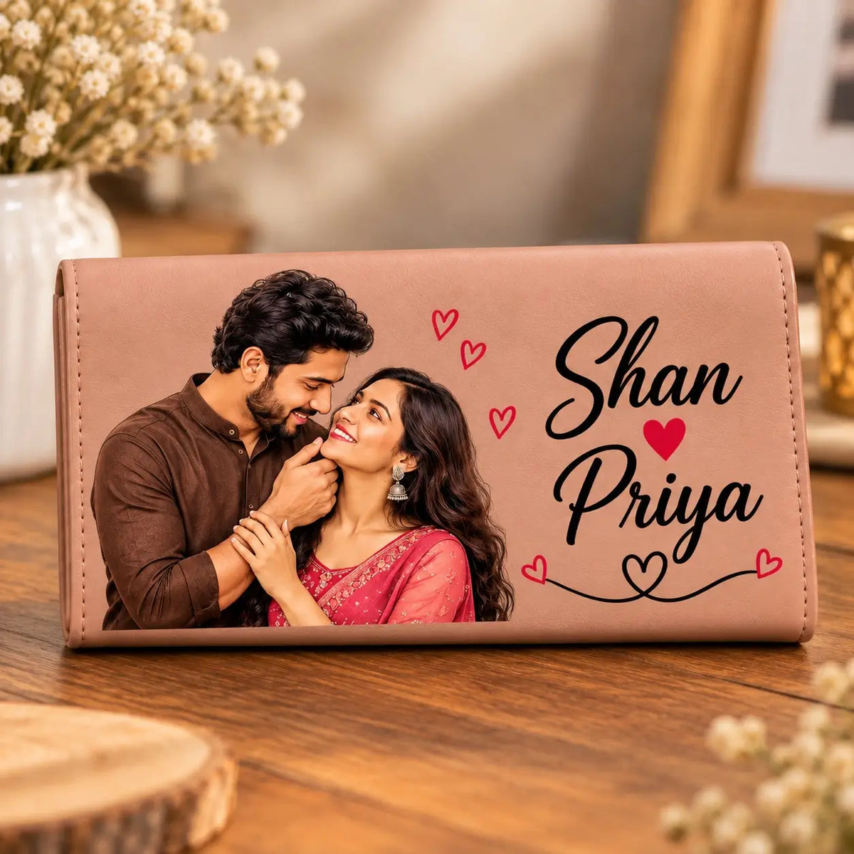 Personalized Couple Wallet with Photo & Names