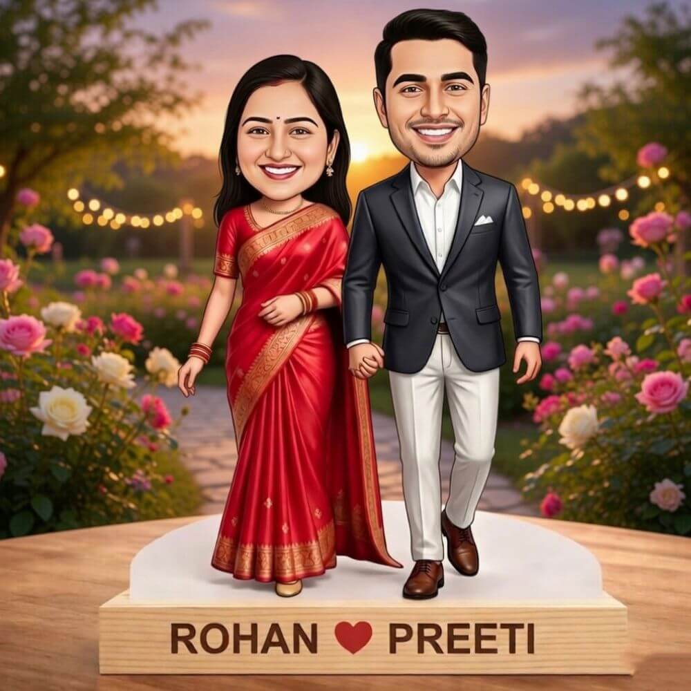 Couple Caricature Standee with Names - 2