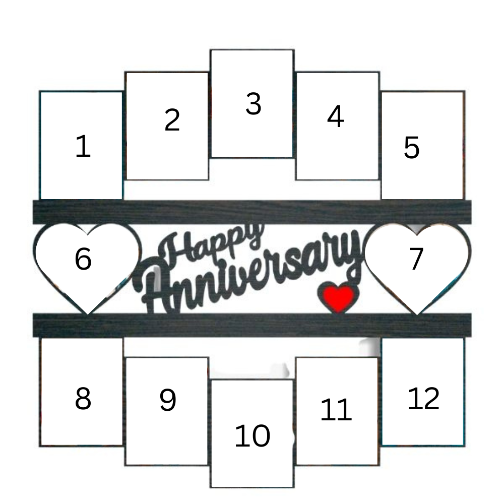 Customized Happy Wedding anniversary Wall Hanging frame with Photos - 2