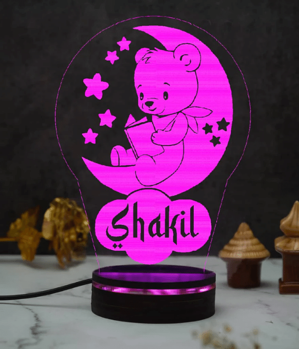 Customized teddy moon led lamp for kids room decor - 2