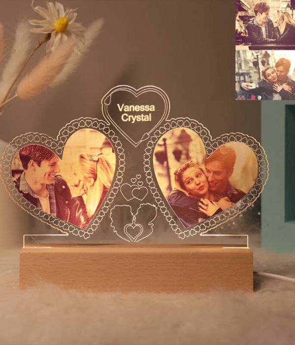 Customized Heart Frame with UV Print Photo for Couple - 3