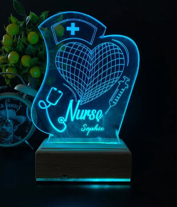 Customized Nurse led lamp with name - 3
