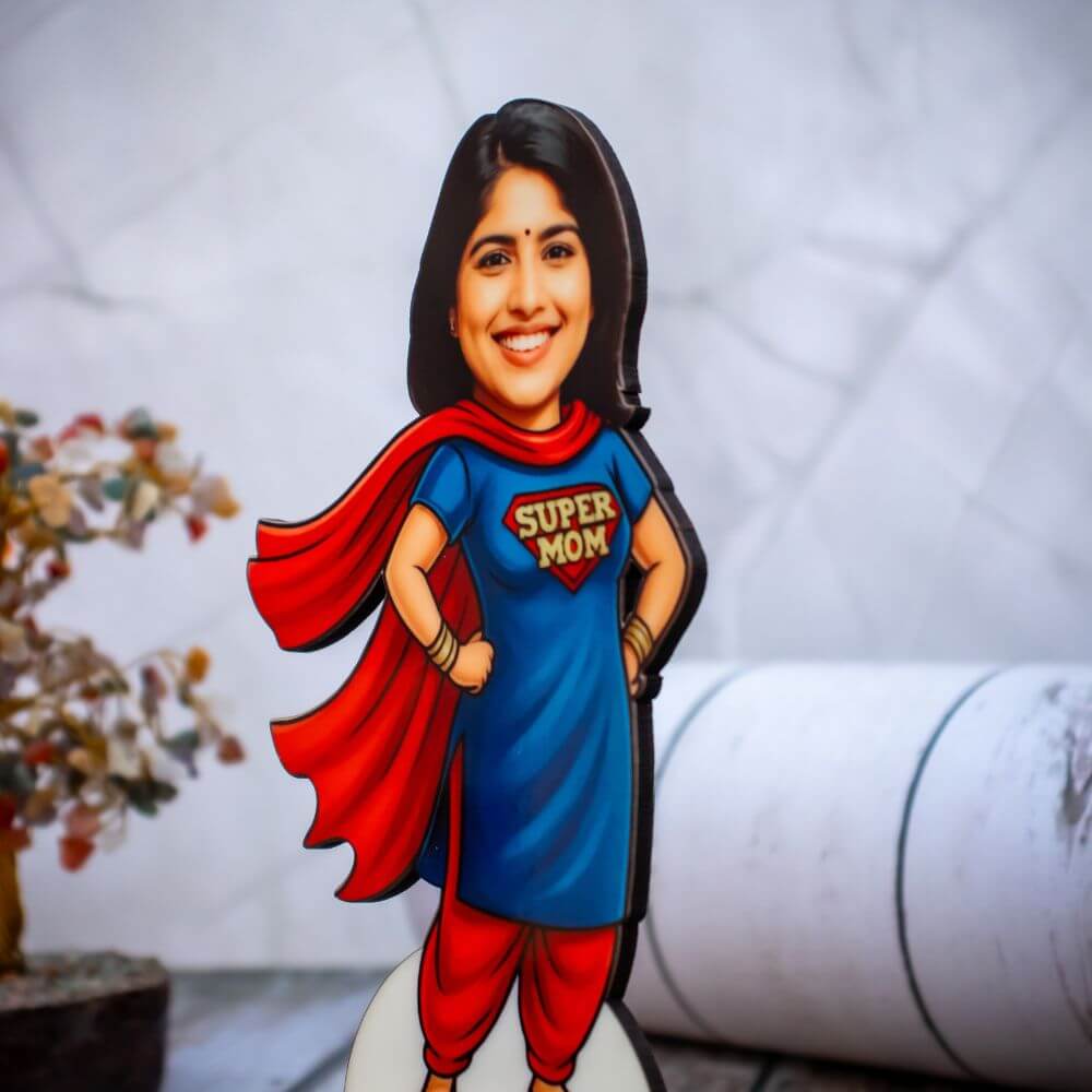 Customized Super Mom Caricature with Photo - 6