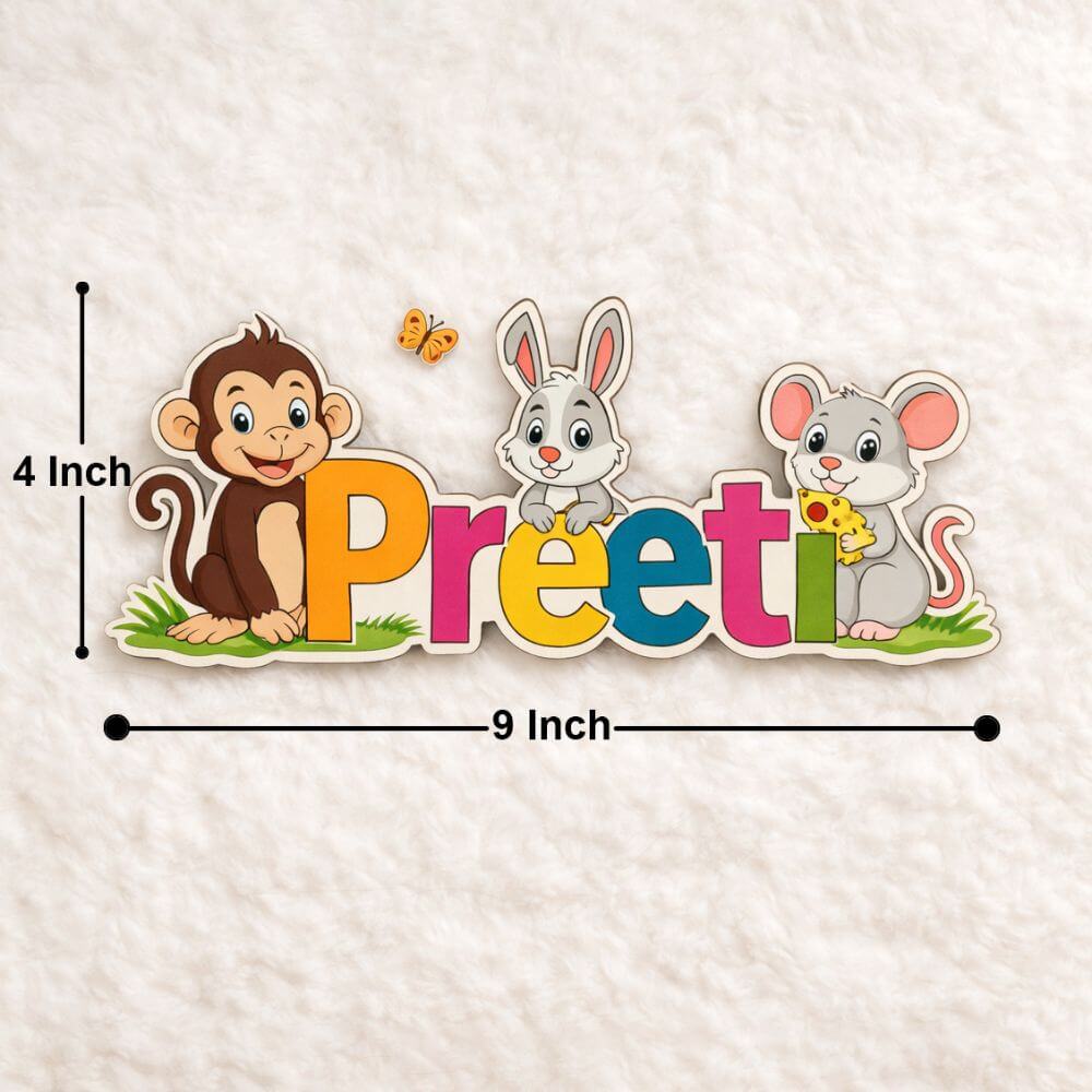 Personalized Kids Name MDF Wall Decor - 3
