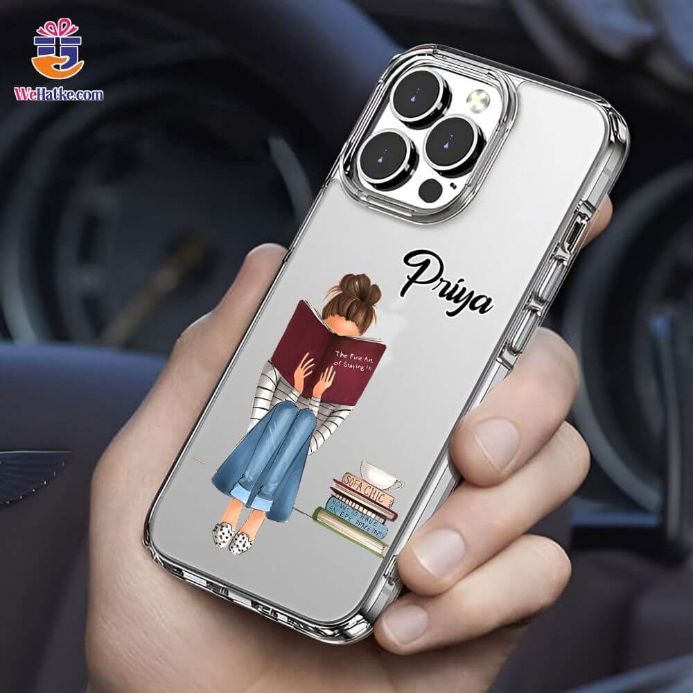 Customized Back Case For Girl Book Lover - 2
