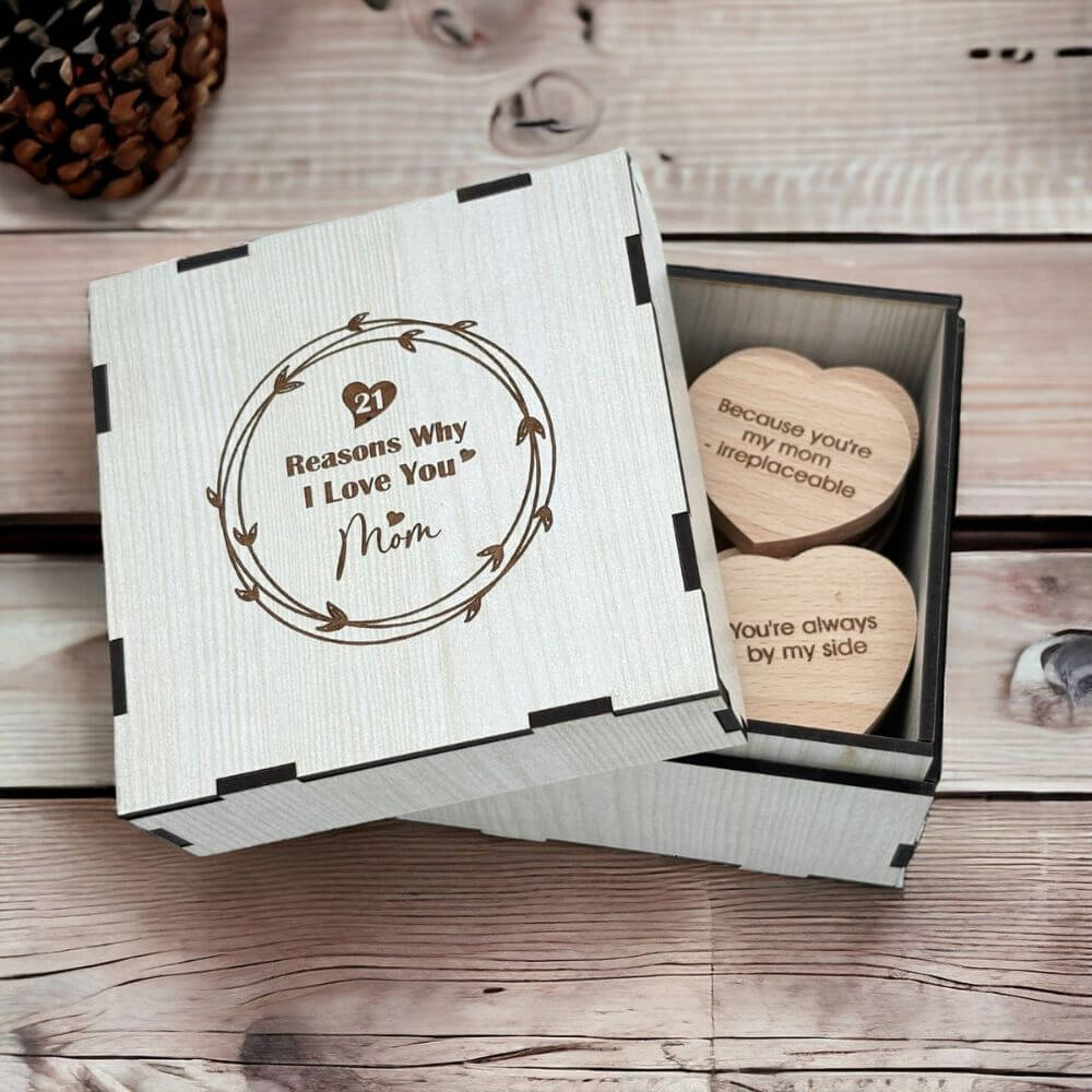 21 Reasons Why I Love You Mom Wooden Gift Box - 3