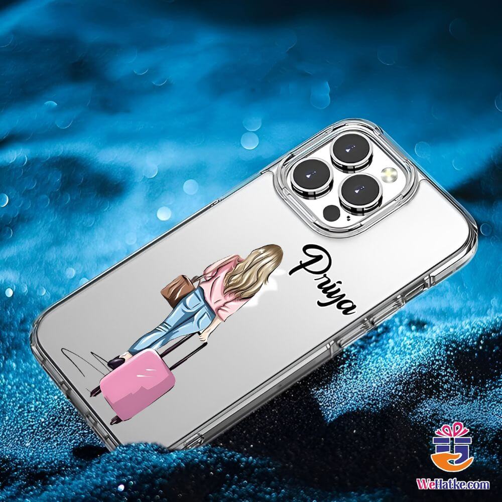 Customized Back Case For Girl Traveling With pink Bag - 3