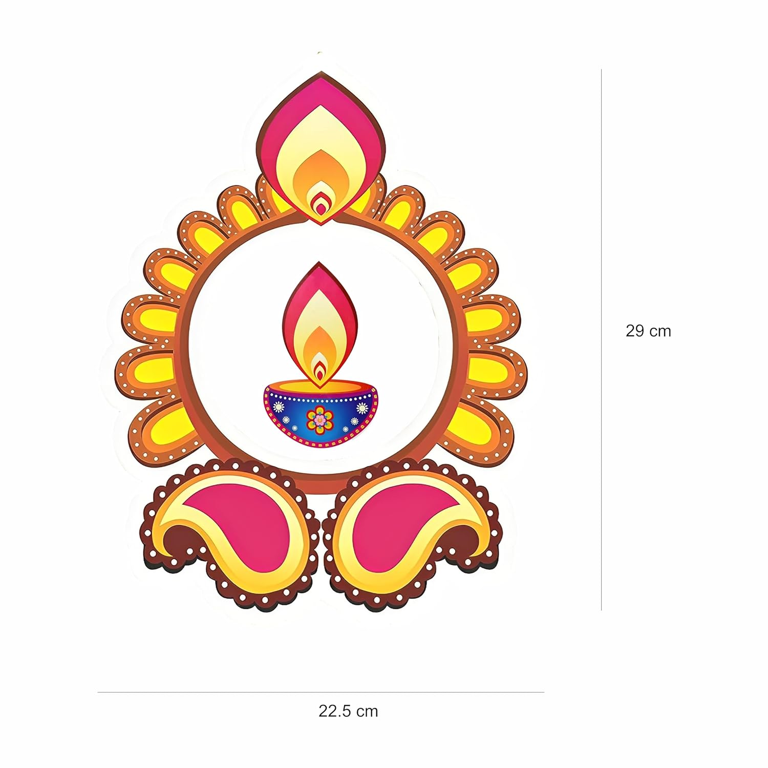 Paper Hanging Rangoli Deepak for Diwali Decoration Pack Of 5 - 2