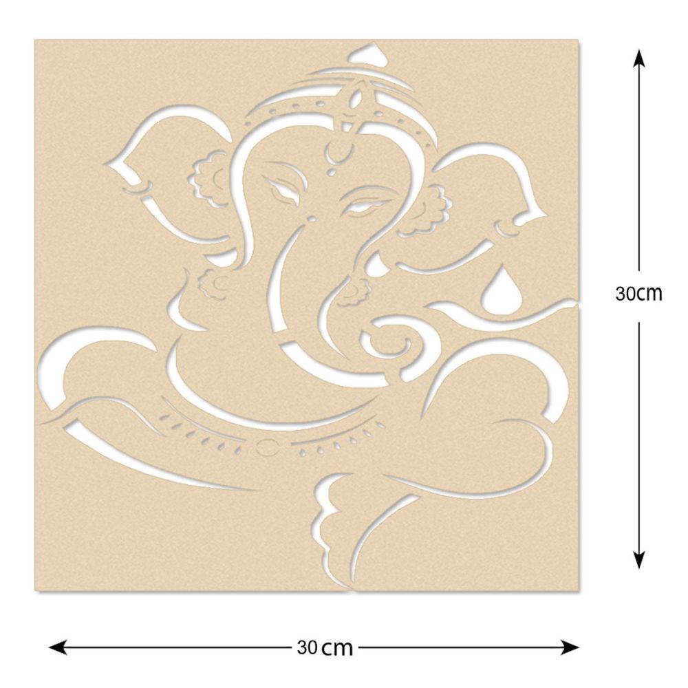 Ganesha Diya Rangoli Stencils for Diwali Decoration - 2