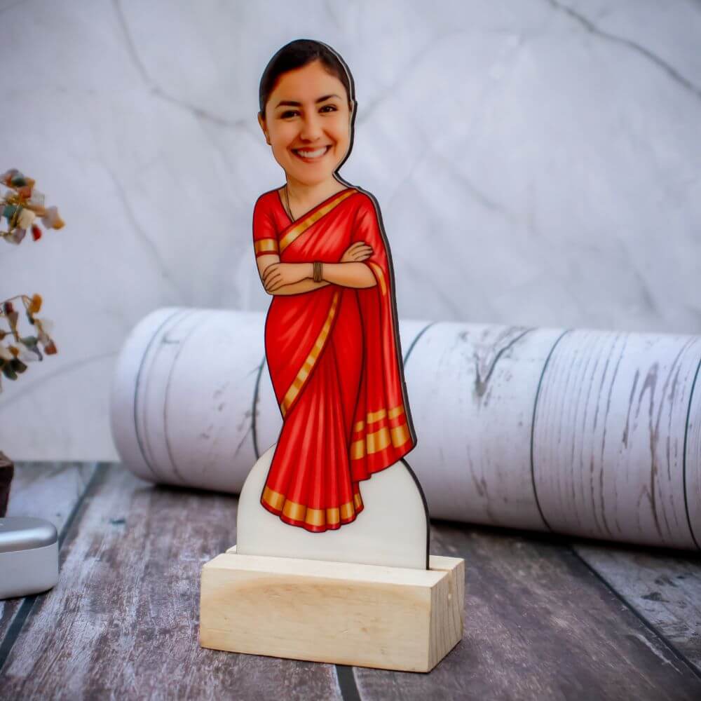 Customized Caricature for Maa in saree - 3