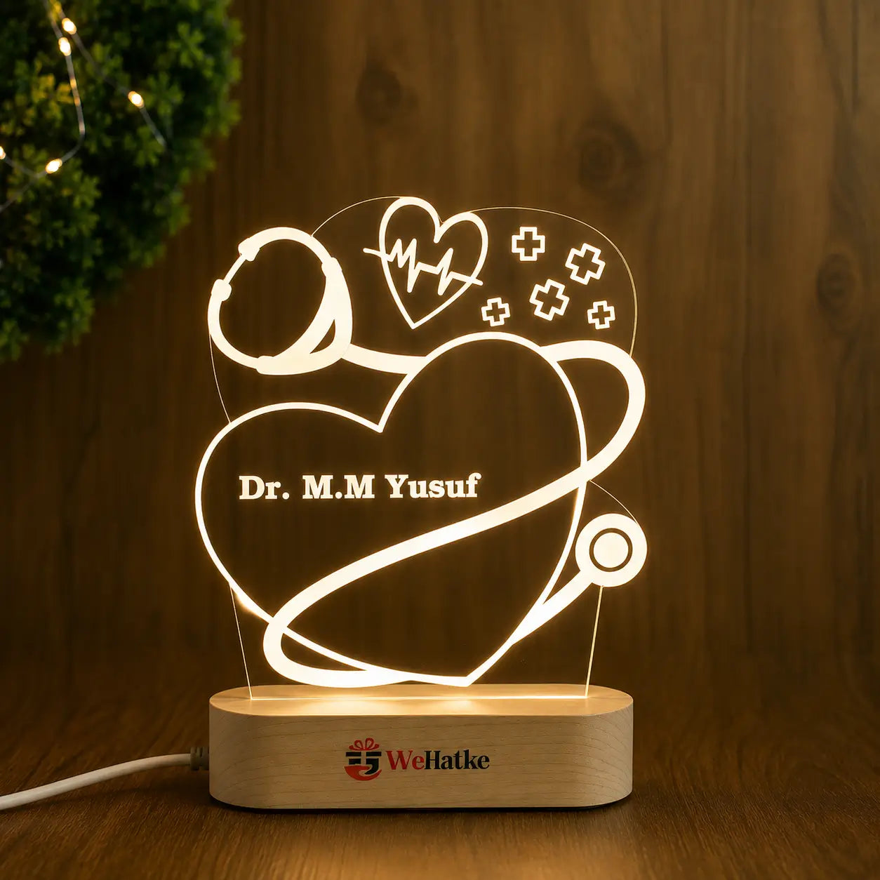 Customized Heart doctor LED lamp with name